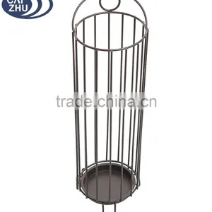 Freestanding Entryway Brown Metal Umbrella Stand Basket / Walking Cane Rack Hallway Organizer thumbnail-1