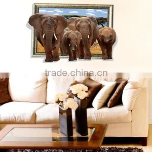 Interesting 3D Elephant Wall Sticker for Kids , Removable Real Elephant Wall Sticker thumbnail-5