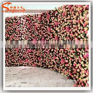 Man-made Artificial Flower Wall Wedding Decoration Artificial Flowers Walls New Design Customized Artificial Flower Wall thumbnail-2