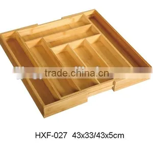 Bamboo Expandable Cutlery Drawer Organizer thumbnail-1