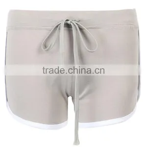 Biking Shorts And Jersey Cotton Polyester Spandex Gray Drawstring Waist Contrast Trims Yoga Short Woman thumbnail-1