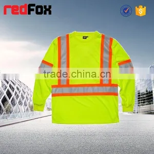 T-shirt Custom Colored 100% Polyster Safety T-shirt for Running Men Short Sleeves Contrast Colored Safety T-shirt thumbnail-2