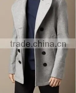 2014 Men Coat Offwhite Color Wool Fabric thumbnail-1