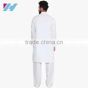 Clothing Wholesale Long Sleeve Knee Length White Kurta Designs For Men thumbnail-3