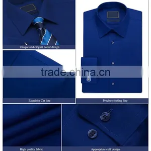 2016 New Model Shirts For Men Royal Blue Shirt thumbnail-1
