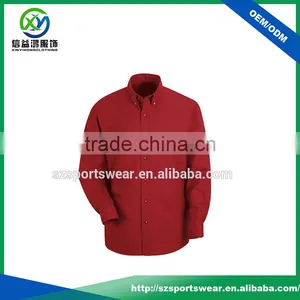 Hot Red Chest Pockets High Quality Fashion Slim Fit Shirts For Men thumbnail-1