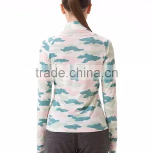 Womens Long Sleeve Casual Fitness Weae Zipper Jacket Sweatshirt Without Hood thumbnail-4