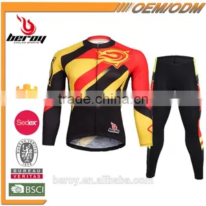 BEROY Cycling Long Sleeve Jersey and Pants Set,100 Polyester China Cycling Team Jersey thumbnail-1