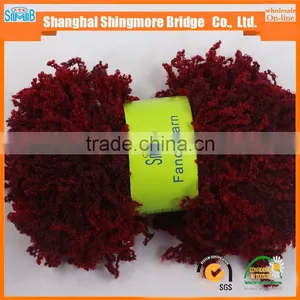 China Novelty Yarn Supplier Hot Wholesale Acrylic Coral Yarn Colorful Pigtail Yarn for Knitting Scarf thumbnail-4
