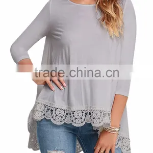 New Customized Top Sell Short Front Long Back Blouse thumbnail-2