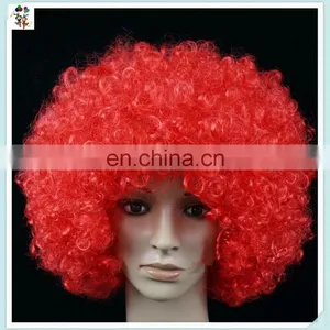 Fan Crazy Party Cheap Red Short Curly Synthetic Afro Wigs HPC-0029 thumbnail-5