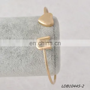 Heart & U Stacking Open Bangle Cuff Bracelate thumbnail-6
