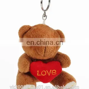 12cm Promotional Love Small Plush Teddy Bear Keychain Toys for Wedding Gift thumbnail-4
