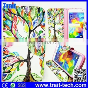 Flower Design Wallet Style With Card Slot Flip PU Leather Case for Samsung Galaxy S5 I9600 G900 (Flowers) thumbnail-1