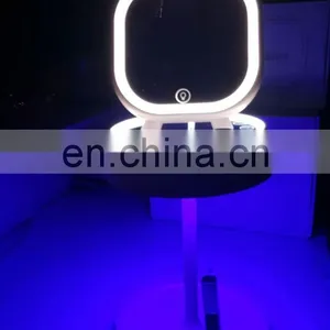 2017 Hot Sale Round Metal Standing Led Dressing Table Mirror Lights thumbnail-4