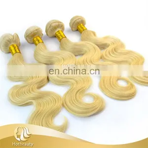 Hot Sale Natural Blonde Curly Hair Extensions, Human Hair Body Wave. thumbnail-5