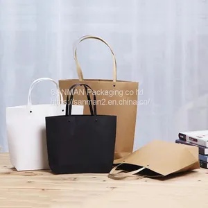 Yellow Kraft Paper Shopping Bag With String thumbnail-5