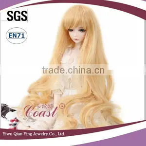 Long Curly Blonde Synthetic BJD Baby Doll Wig thumbnail-2