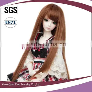 Wholesale Long Brown Straight Baby Doll Bjd Hair Wig thumbnail-3