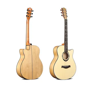 High Quality Acoustic Guitar 40 Inch Fretboard Inlay OEM Guitar Wholesale From China With Cheap Price thumbnail-1