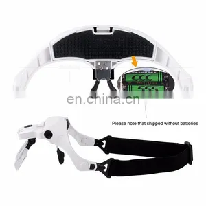 Head-Mounted Repair Inspection Microscopic Carving Cosmetic Embroidery LED Light Magnifying Glass WIth Five Magnification Lens thumbnail-5