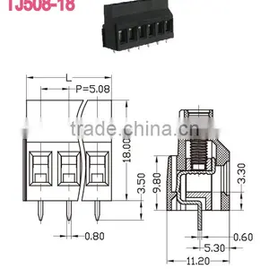 China 10A 5.08 Screw Terminal Block Screw Clamp Terminal Blocks for Generators thumbnail-2