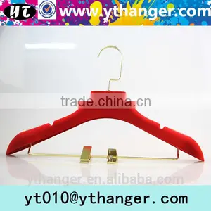 YY0545 Purple Velvet Wedding Dress Shop Plastic Hanger With Antislip Notches thumbnail-3