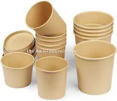 Eco Friendly Disposable Soup Container With Lid Kraft Soup Cup Kraft Disposable Food Packaging thumbnail-1