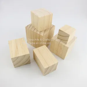 Custom Unfinished Wooden Blocks Unfinished Wood Cubes Blocks thumbnail-4