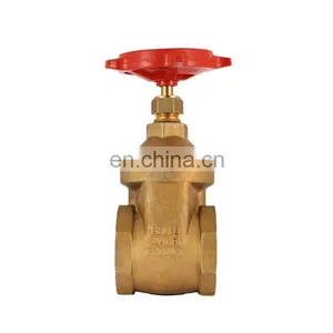 LIRLEE Durable Water Control Turning Handle Wheel Press Fix Brass 4 Inch Sluice Gate Valve thumbnail-1