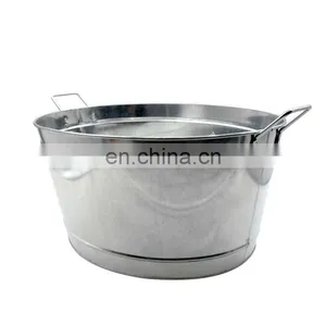 Top Sale Metal Manufacturer Branded Logo Modern Premium Giveaway Custom Galvanized Ice Buckets Parties thumbnail-2