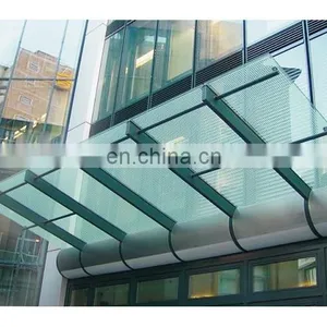 Best Choice Exceptional Quality Large Outdoor Decorative and Practical Tempered Glass Entrance Awning Canopy System thumbnail-1