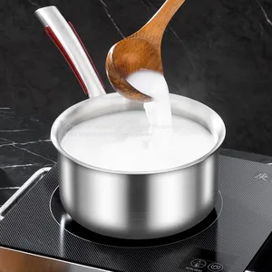 Stainless Steel Single Handle Milk Pot With Three Layers of Steel thumbnail-2