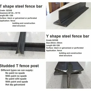 Easily Assembled Steel Powder Coated Picket Fence Y Post Star Picket Fence Post thumbnail-5
