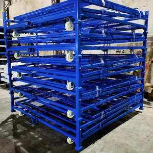 Industrial Foldable Metal Pallet for Textile Rolls – Powder-Coated Rust Resistance thumbnail-3