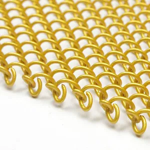 Factory Supply Metal Coil Curtain Metal Mesh Chain Link Screen Mesh Ceilings for Interior Exterior Design thumbnail-4