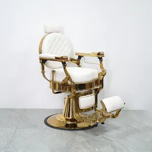 Luxury Beautiful White and Gold Shampoo Chair With Sink & Faucet Reclining Chair for Hair Salon thumbnail-3