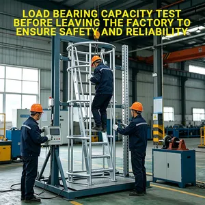Galvanized Steel Low Altitude Safety Cage Ladder Light Duty Vertical Inspection Climbing Ladder thumbnail-1
