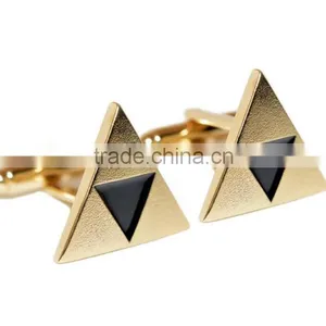 Manufacturer Supply High End 18k Gold Triangle Cufflinks for Men High Quality Stainless Steel Cufflinks thumbnail-1