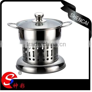 16cm Stainless Steel Alcohol Stove With Pot Alcohol Furnace Camping Stove thumbnail-1