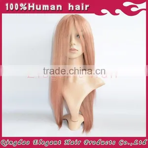 Natural Straight Freestyle Parting Red Full Lace Wig for Women 20inch Long Brazilian Hair Red Wig thumbnail-4
