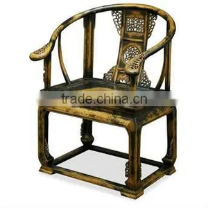 Chinese Antique Ming Style Wooden Carved Arm Chair thumbnail-1