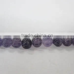 100% Natural Pumpkin Facet Beads Amethyst Loose Natural Amethyst Beads thumbnail-1