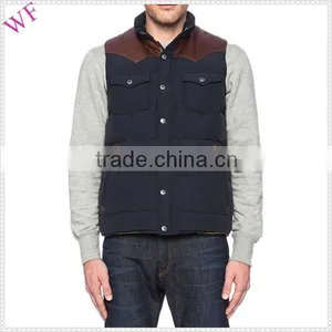 OEM High Quality Mens Leather Pattern Winter Down Vest thumbnail-1