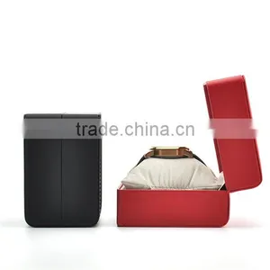 Wholesale Custom Logo Printed Red/Black Cheap Single Watch Storage Box Quality Choice thumbnail-4