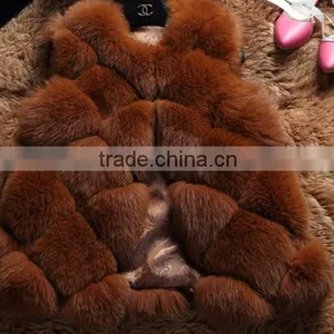 Hotsale Real Pink Fox Fur Vest,Fur Vest Form China With Quality Pink Fox Pelt Plates thumbnail-3