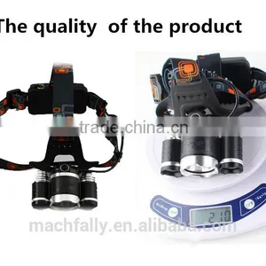 2015 Lastest Rechargeable 3LED Head Torch With 4 Modes Outdoor Lighting 3T6 LED Headlamp thumbnail-3