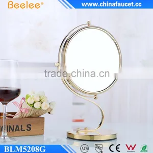 S Shape Frame 8'' Decktop Golden Decorative Makeup Mirror thumbnail-2
