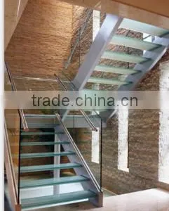 Indoor Glass Precast Staircase , Steel Straight Stairs ---YUDI thumbnail-3