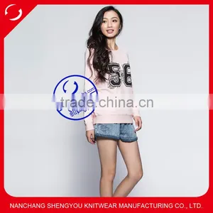 Custom Womens Printed Pullover Casual Fleece Sweatshirts Wholesale Clothing thumbnail-1